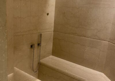 marble sauna with shower